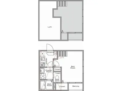 ハーモニーテラス新検見川(ワンルーム/2階)の間取り写真