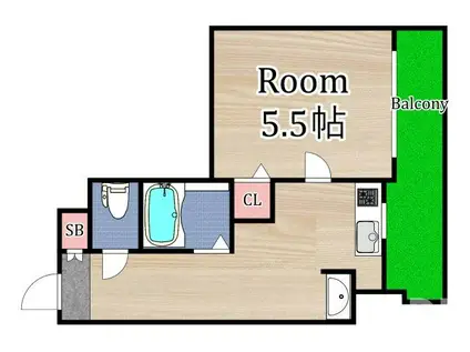 ライラック都島本通(1K/4階)の間取り写真