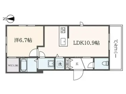 メゾンモンドール(1LDK/1階)の間取り写真