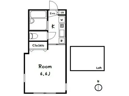 シャトン高円寺(1K/2階)の間取り写真