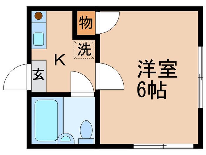 ノア大泉(1K/1階)の間取り写真