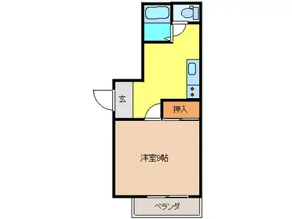 富山地鉄本線 電鉄魚津駅 徒歩9分 1階建 築26年(1K/1階)の間取り写真