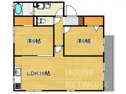 サードニックス今原(2LDK/1階)の間取り写真