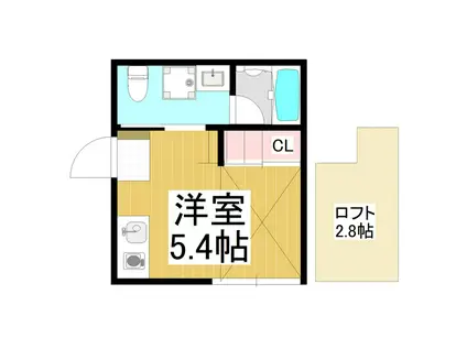 CAQZATORE MIWA 椛(ワンルーム/2階)の間取り写真