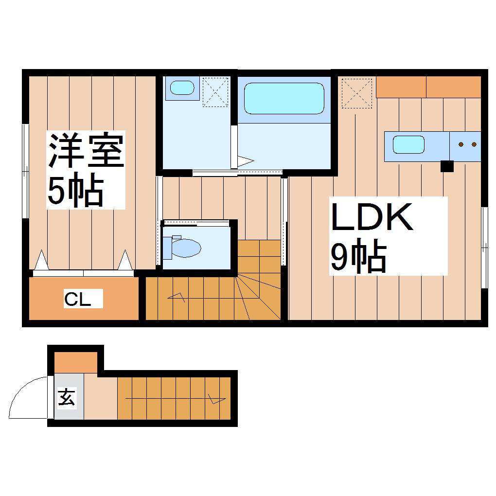 LIBERTE(1LDK/2階)の間取り写真