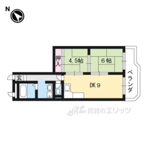 サンハイム高矢(2DK/2階)の間取り写真