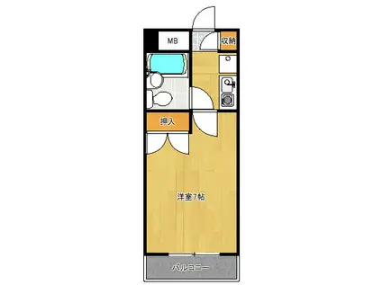 リバティープラザ天神尾(1K/2階)の間取り写真