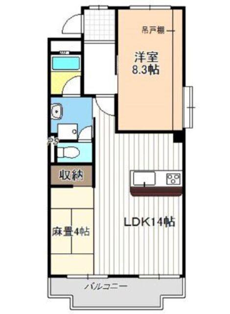 東和ハイツ(1LDK/1階)の間取り写真