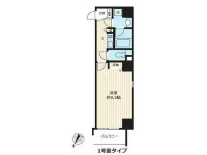 メトロフロント神田(1K/10階)の間取り写真