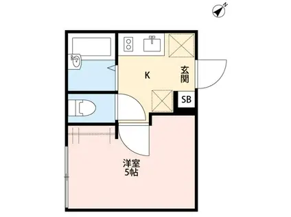 FELICE II-フェリスII-(1K/1階)の間取り写真