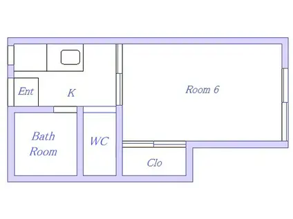 三木メゾンI(1K/1階)の間取り写真