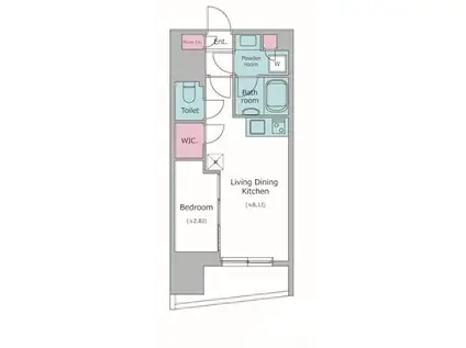 レジディア亀戸プレイス(1LDK/8階)の間取り写真