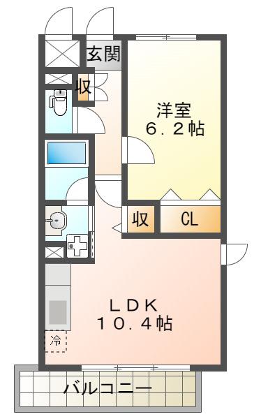 ハウオリ・ハレ(1LDK/3階)の間取り写真