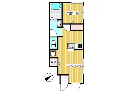 フランツ(1LDK/1階)の間取り写真