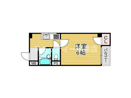 住之江ハウス(1K/4階)の間取り写真