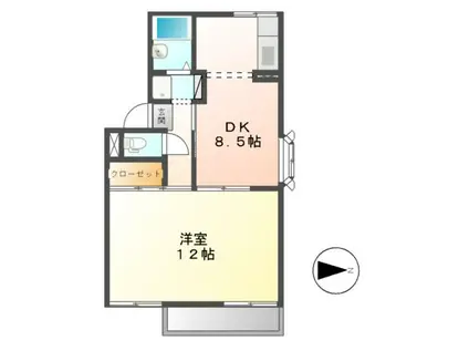 シャンポールタカラ(1LDK/2階)の間取り写真
