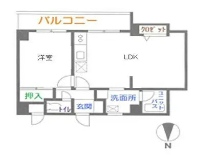 エデフィスAN(1LDK/6階)の間取り写真