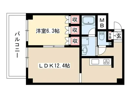 TACHIBANA BOX24(2K/5階)の間取り写真