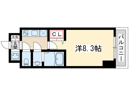 エスレジデンス江坂リーブル(1K/15階)の間取り写真