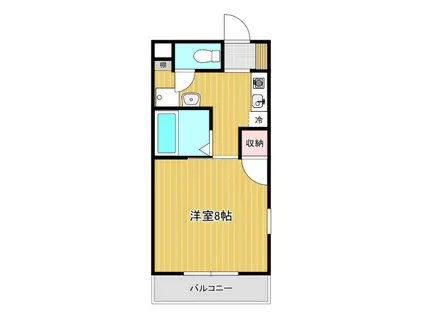 ヴァンクール(1K/2階)の間取り写真