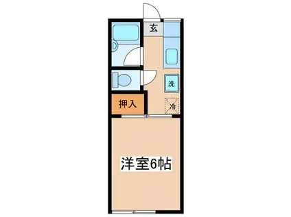 コーポ信州(1K/1階)の間取り写真