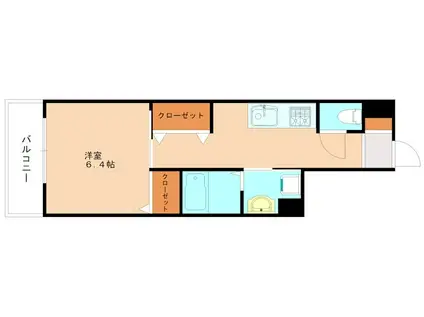 美穂の里八番館(1K/1階)の間取り写真