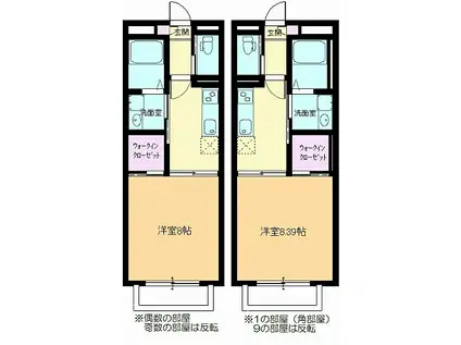 GRACEII(1K/2階)の間取り写真