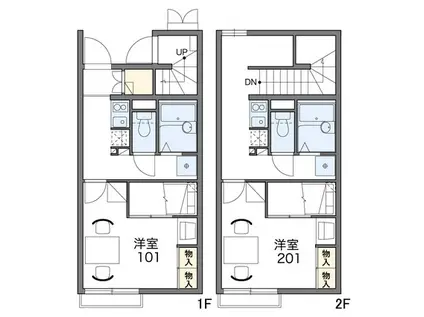 レオパレスはなみずき(1K/1階)の間取り写真