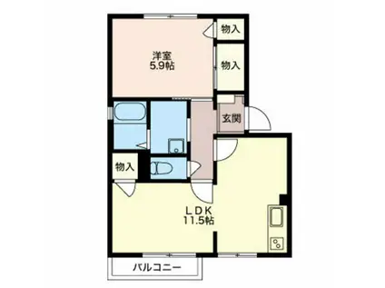 サンハイツ多賀(1LDK/2階)の間取り写真