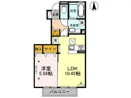 レザン・M(1LDK/1階)の間取り写真