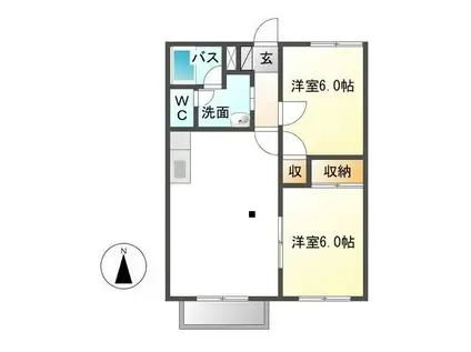 ホープスターA(2LDK/1階)の間取り写真