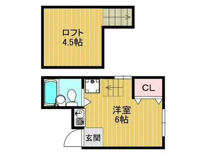 シティパレス今川(1SK/4階)の間取り写真