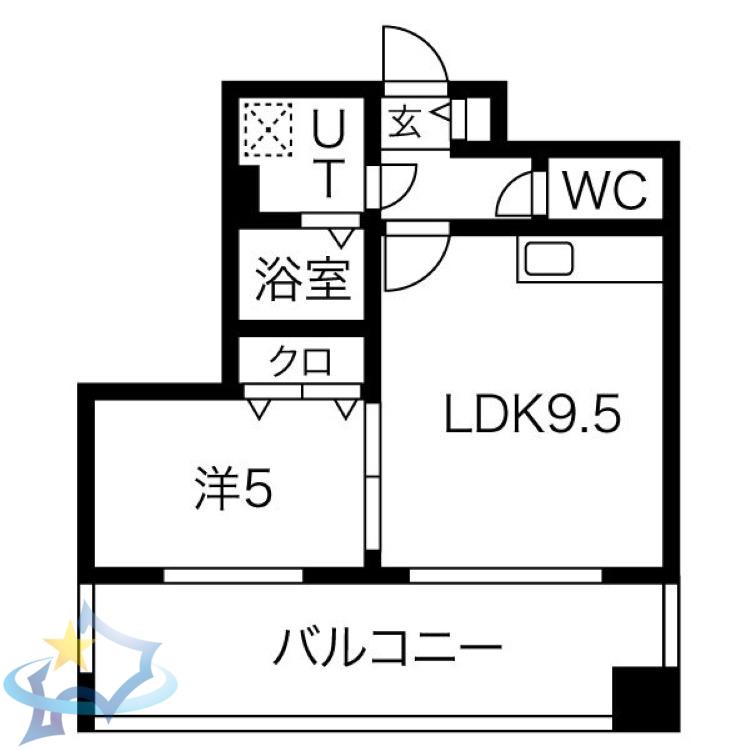 ラフレ28(1LDK/4階)の間取り写真