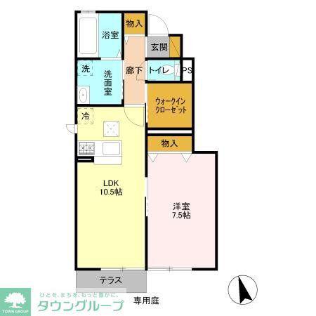 SVPシー(1LDK/1階)の間取り写真