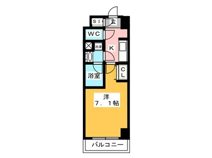 MELIV岐阜駅前(1K/8階)の間取り写真