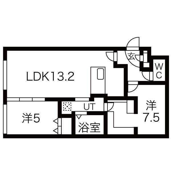レブニーズザ・レジデンス二十四軒セカンド(2LDK/4階)の間取り写真