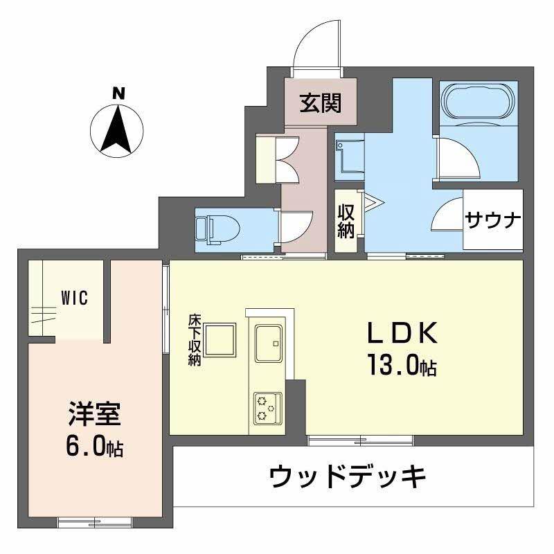 リラフォート(1LDK/1階)の間取り写真