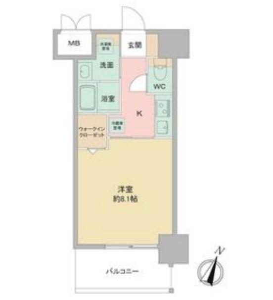 LOUIS RESIDENCE弁天町(1K/3階)の間取り写真