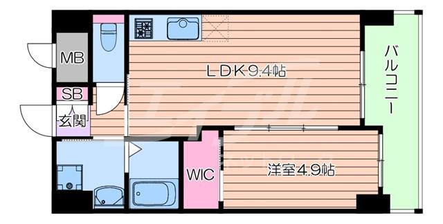 ノルデンハイム江坂II(1LDK/7階)の間取り写真