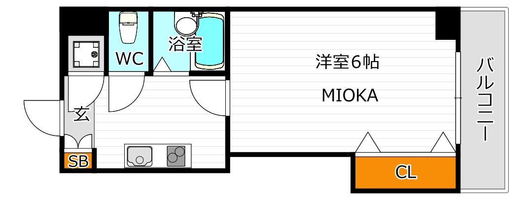 アパルト松崎(1K/5階)の間取り写真
