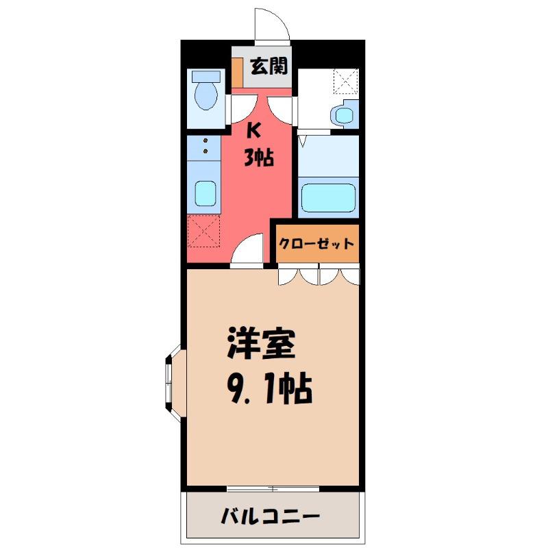 JUPITER(1LDK/2階)の間取り写真