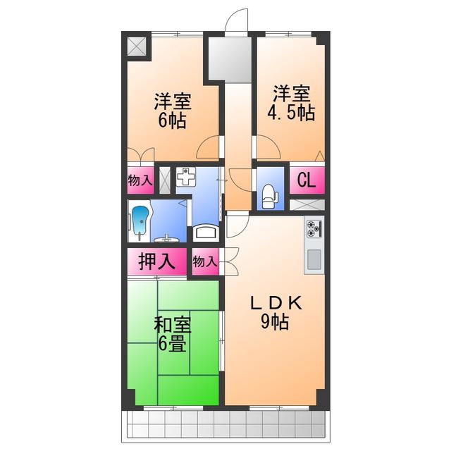 プローブ羽衣(3LDK/2階)の間取り写真
