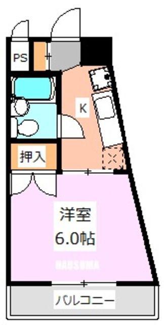 ヌーボー北(1K/3階)の間取り写真