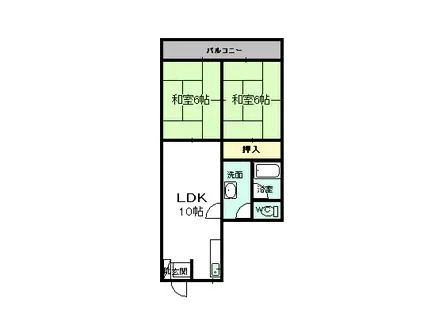 スポートピア緑(2LDK/6階)の間取り写真