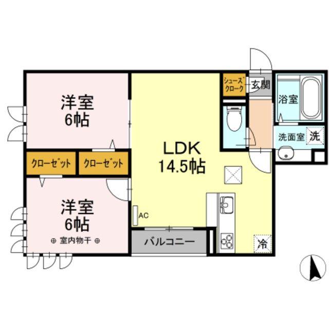 CASA FLORESTA(2LDK/1階)の間取り写真