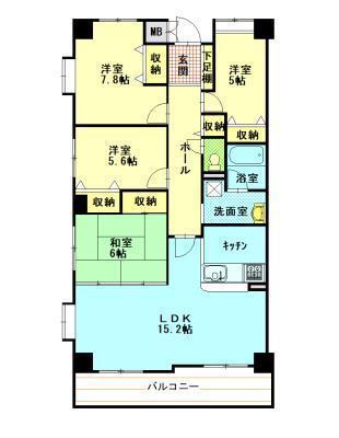 ヴェレーザ登町(4LDK/2階)の間取り写真