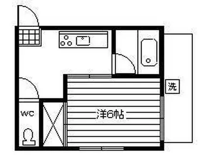 ウィステリアコート(1K/2階)の間取り写真