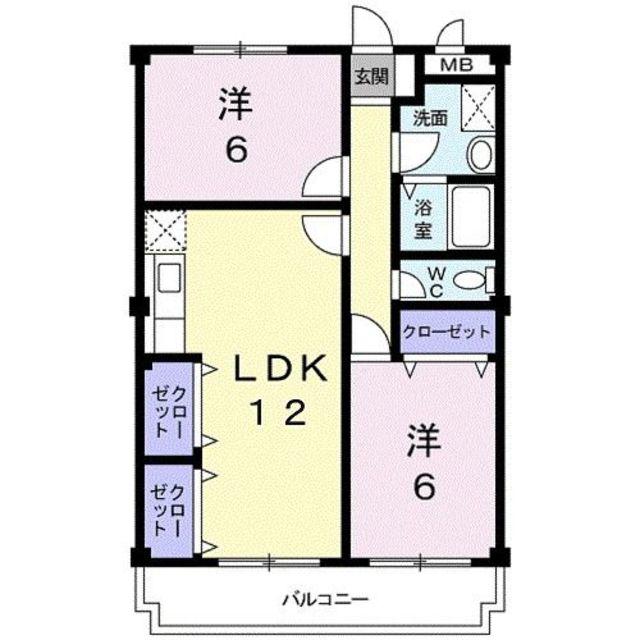マチエール大宮(2LDK/4階)の間取り写真
