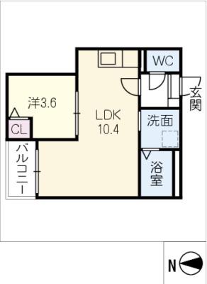JACK KAMIYAMA I(1LDK/1階)の間取り写真