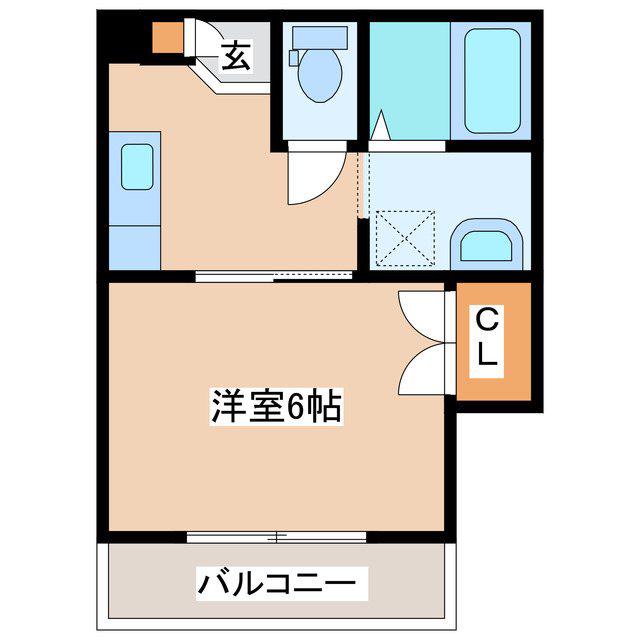 アルビオンシティ松本(1K/4階)の間取り写真
